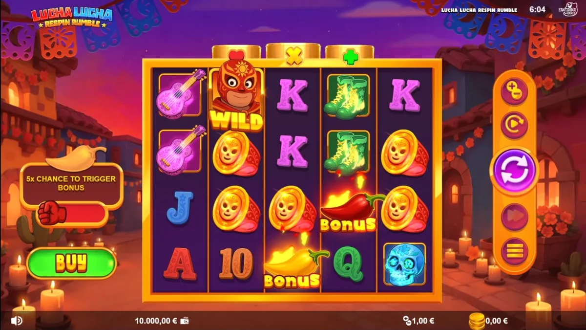 Lucha Lucha Respin Rumble slot dengan tema gulat Meksiko yang penuh warna